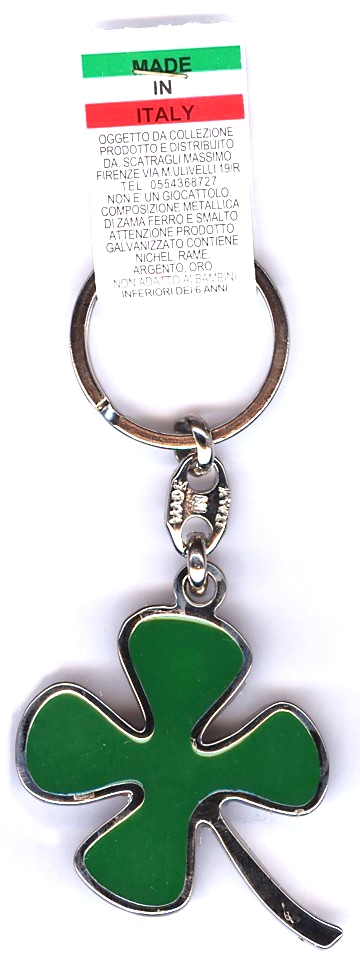 99-01-01-9950 Portachiavi Quadrifoglio verde Porta Fortuna